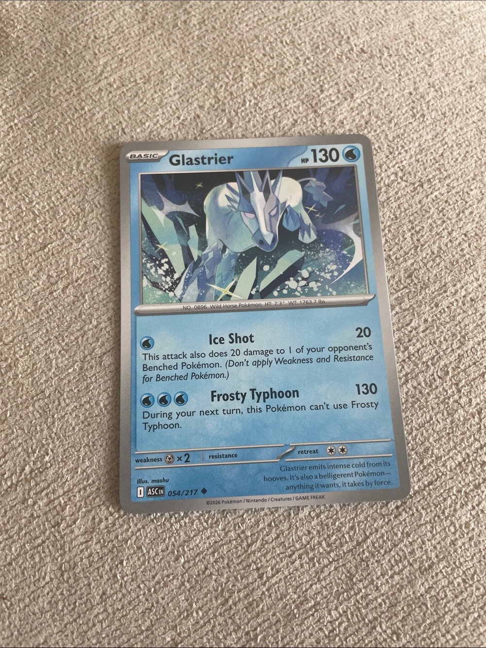 Glastrier Pokémon Card